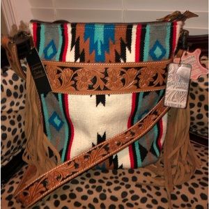 American Darling- Aztec design leather and hand carved-NWT